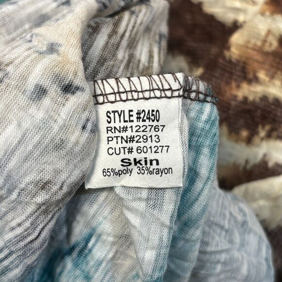 David Cline Women Long Sleeve Blouse Top Button Shirt Size Medium Artsy D006 -12 - Picture 7 of 16